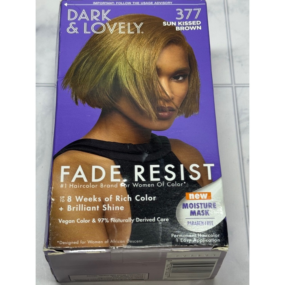 Dark and Lovely Fade Resist Permanent Haircolor 377 Sun Kissed Brown New